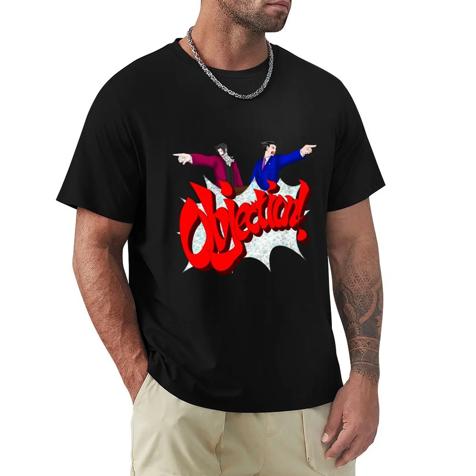 Phoenix Wright and Miles Edgeworth T-Shirt t shirt men 100% cotton luxury brand T-Shirt