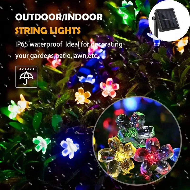 

Cherry Blossom Solar Light Strings LED Flowers Lighting Fairy String Lights Outdoor Garden Lamps Christmas Party Home Decoration