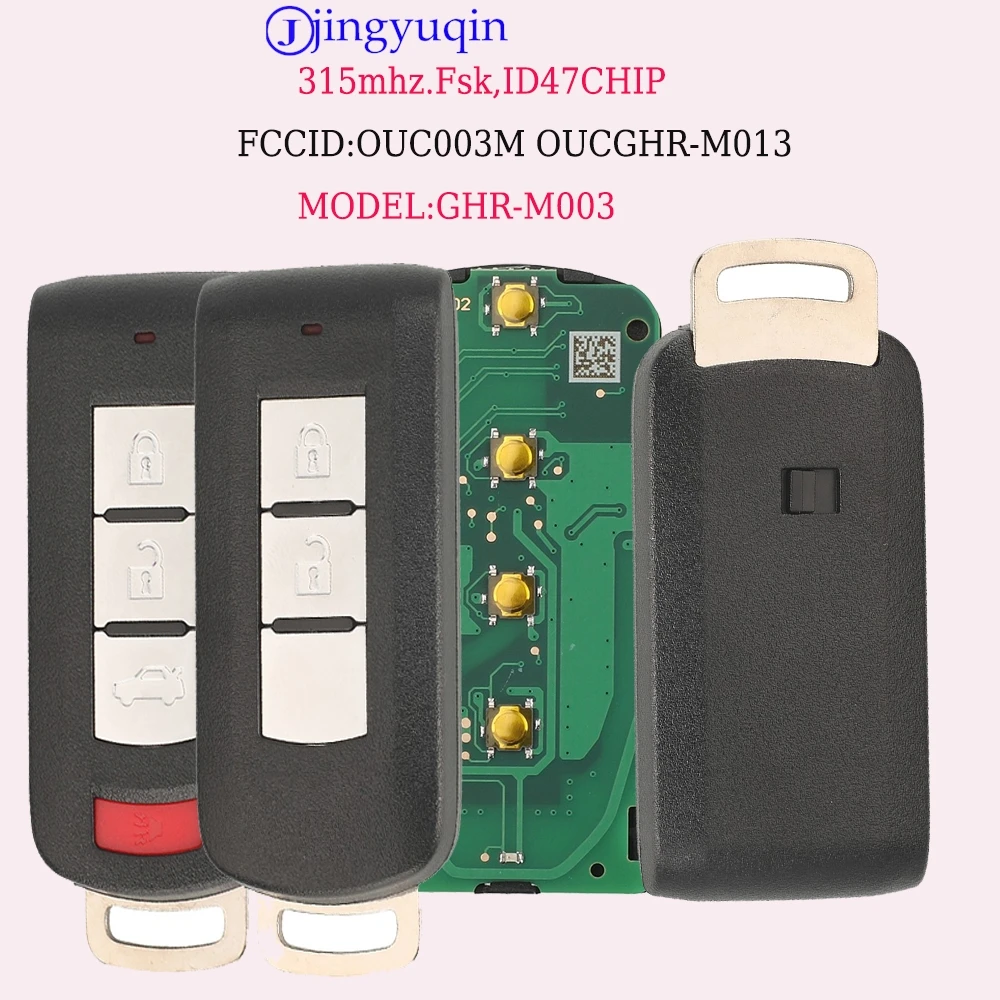 

Ключ для автомобиля Jingyuqin для Mitsubishi Mirage Eclipse Cross Mirage G4 2016-2020, 315 МГц FSK, ID47, OUC003M, OUCGHR-M013