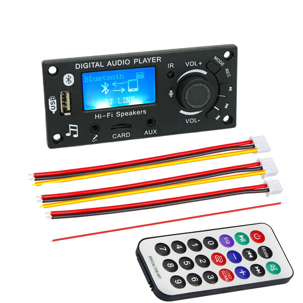 مكبر صوت سيارة MP3 لوح فك ترميز ، بلوتوث ، مشغل موسيقى ، وحدة FM ، ميكروفون ، TF ، USB ، مكالمة يدوية ، DC 12V