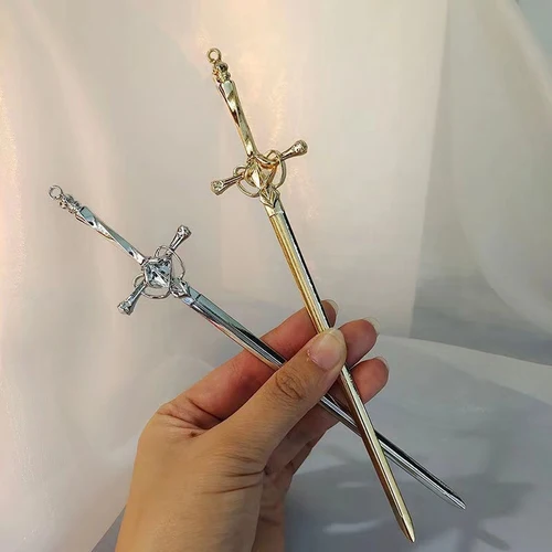 새로운 펑크 금속 칼 머리핀 여성을위한 중국 간단한 헤어 스틱 DIY 헤어 스타일 헤어 접시 헤어 액세서리 유행 2022 헤어 스틱, 헤어스틱 금속 칼 