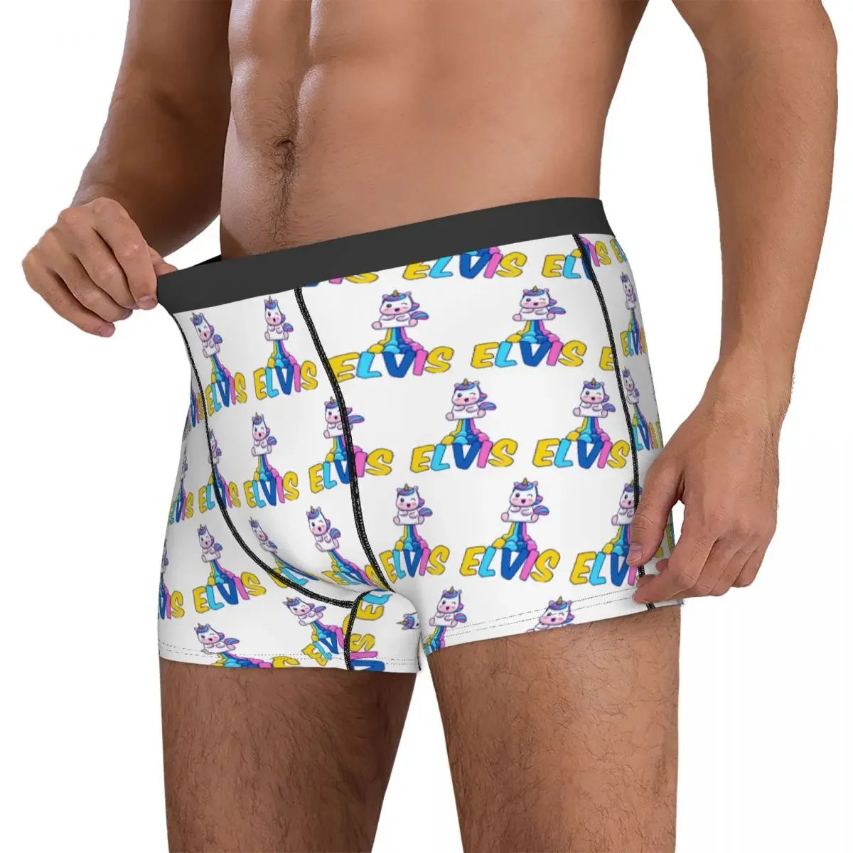 Boxer Underpants Shorts Unicorn Poop Rainbow - Name Label Panties Male Comfortable Underwear for Homme Man Boyfriend Gift