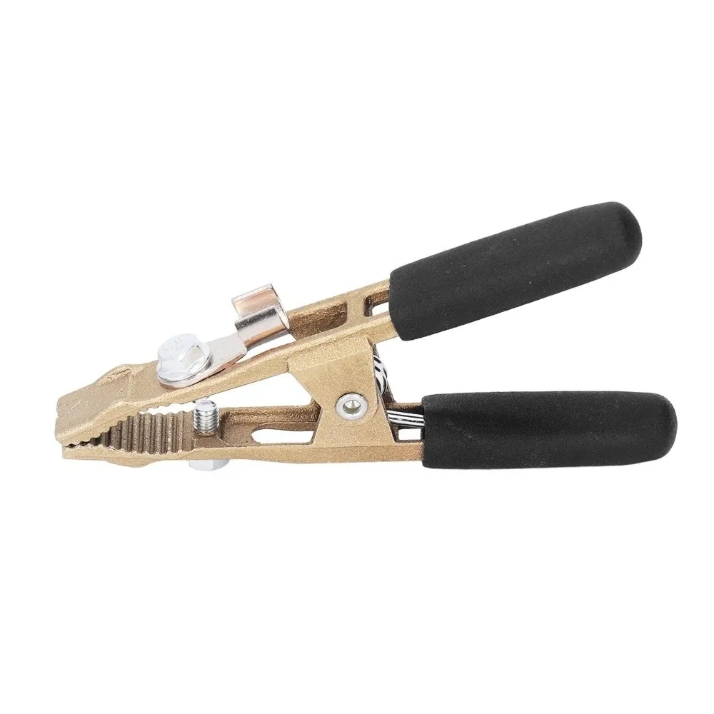 260A Earth Cable Clamp A Shape Brass Welding Ground Clamp Heavy Duty with Protective Cover Welding Plasma Machine Welding Work