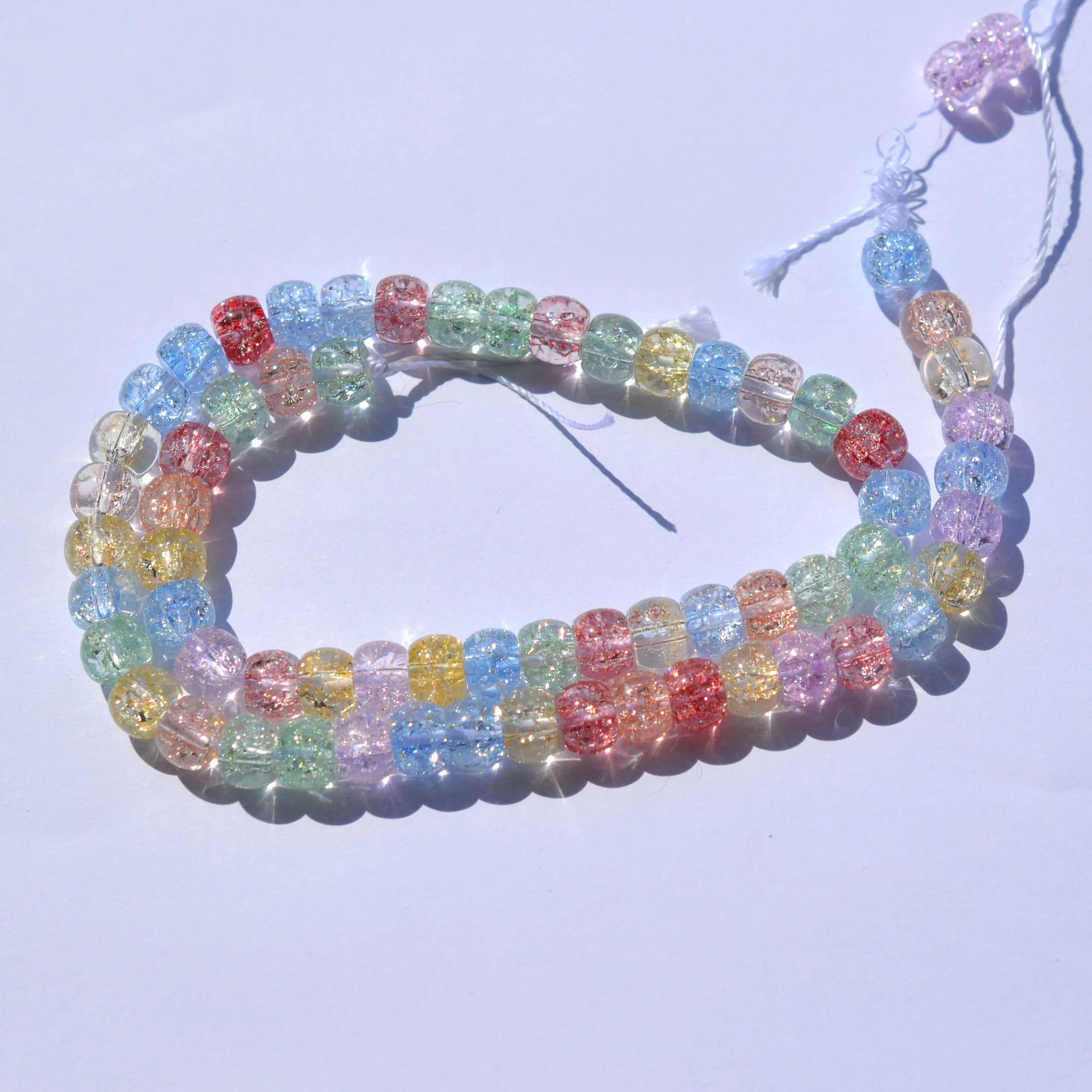 Transparant Multi Color Crystal Beads Cylinder Shaped 8MM Glass Shivering Beads Bracelet Departments DIY Jewelry Accessories