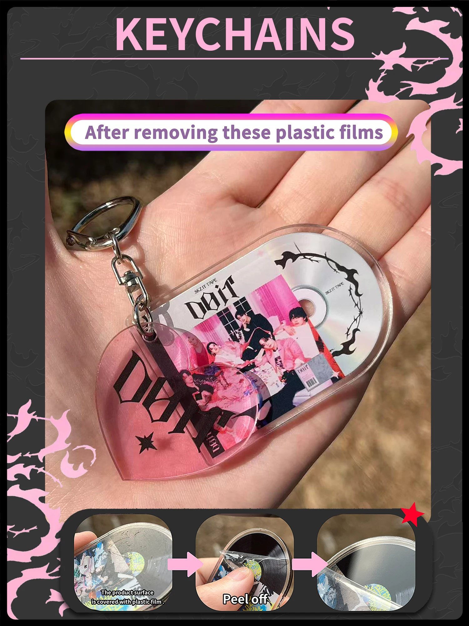Straykid/Sk/Do It, K-Pop Sk Style Acrylic Key Chains, Stay, Bag Charm, Car Keychain Pendant, Keychain Holder, Key Ring, Mobile Phone Charm view 6