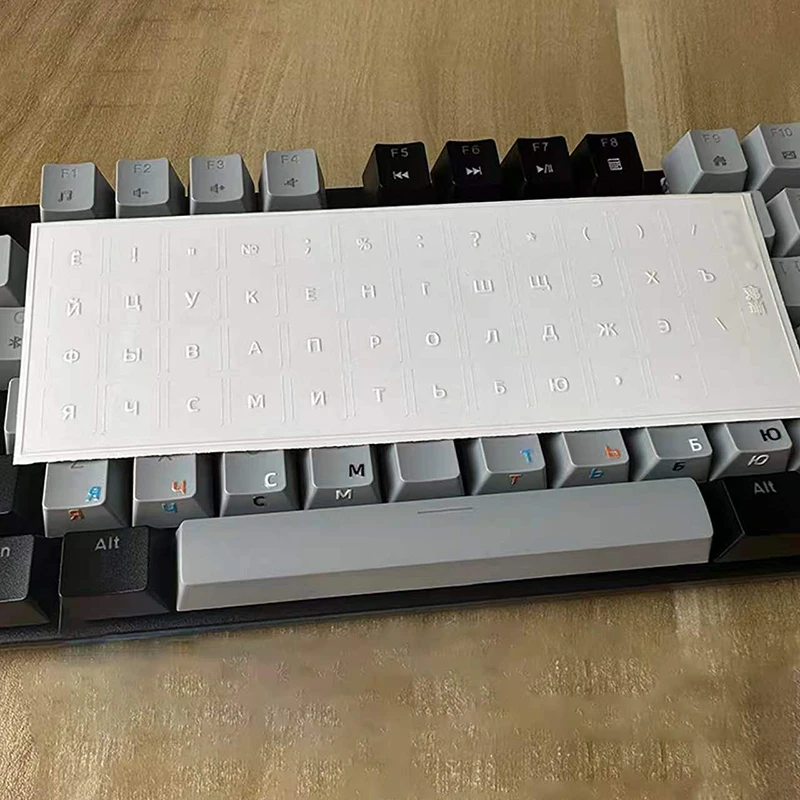 Transferaufkleber, Abziehfolie, Aufkleber mit Worten, russische Tastaturaufkleber für den Desktop, universelle Aufkleber, Tastenaufkleber, Tastaturaufkleber