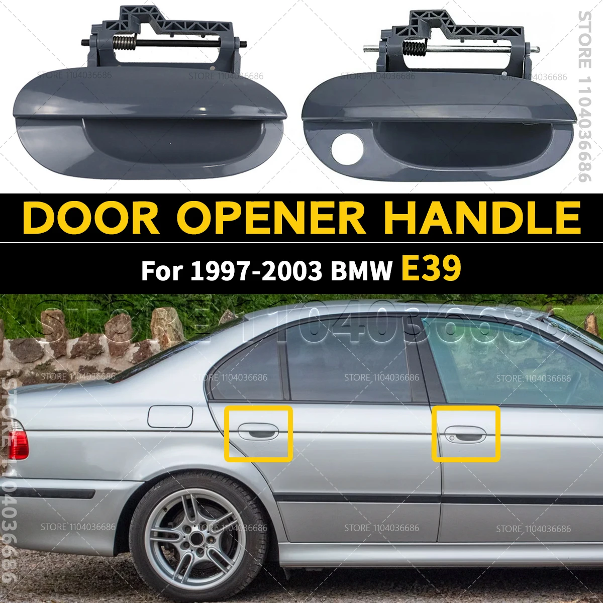 

For 1997-2003 E39 BMW 525i 528i 530i 540i 540iP M5 Exterior Door Opener Handle 51218245461 51218245462 51228245465 51228245466