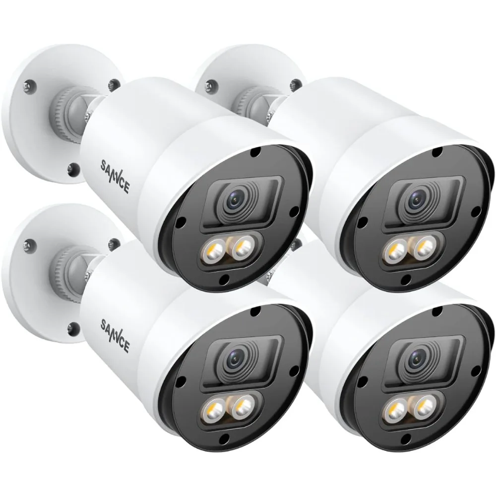 

full color night vision security camera, 4pcs 1080p tvi wired cctv surveillance camera for home, indoor outdoor use, built-in 3