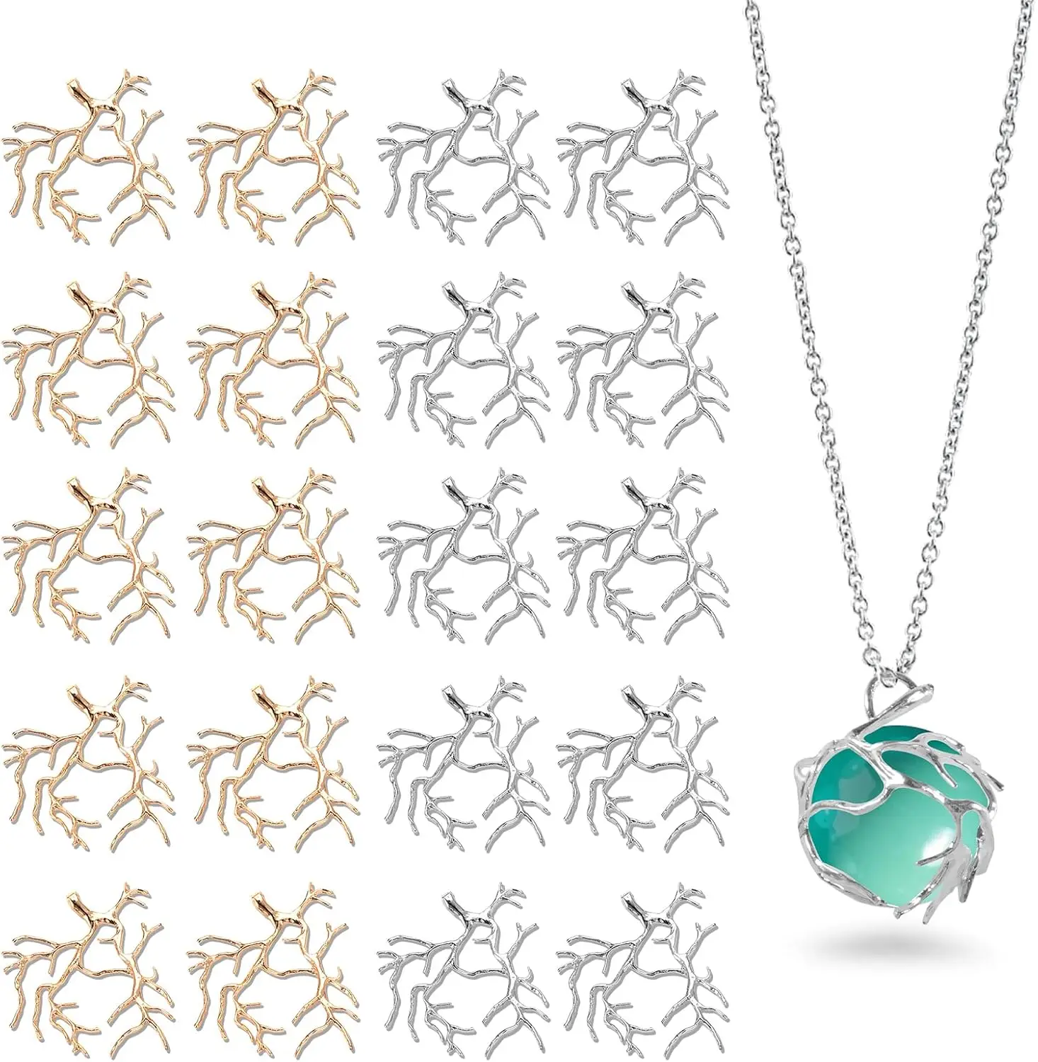 

Pcs Branch Shape Blanks Prong Pendant Settings, Claw Pendant Metal Jewelry Bezels Handmade Claw Pendant for DIY Jewelry Making N