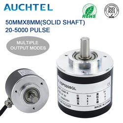 AUCHTEL 50mm Incremental Rotary Encoder 8mm Shaft Photoelectric Optical Switch AB 2 Phases 10-1024-3600 PPR 5-24VDC