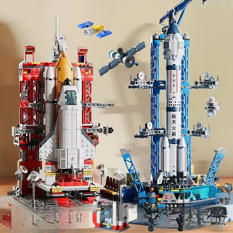 

107-1099PCSSpaceship Building Blocks Launch Vehicle Model Children's Educational Assembly Toy Boys Gift