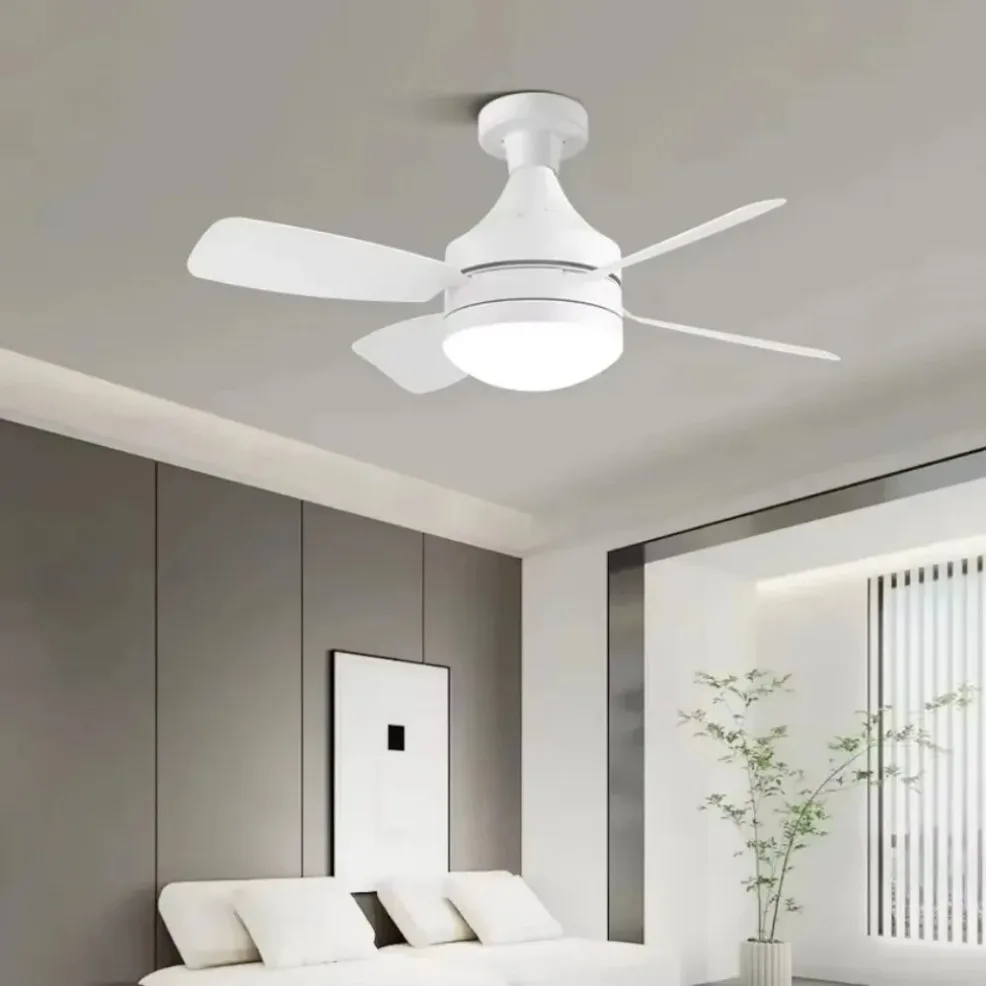 E27 LED Ceiling Fan Light 5 Blades 3 Adjustable Wind Speed Remote Control Dimmable Ceiling Fan Light Mute Electric Fan