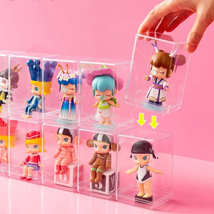 Acrylic Clear Doll Toys Storage Organizer Box Display Stand Popmart   Case Waterproof Dust Proof Mystery  12pcs/lot