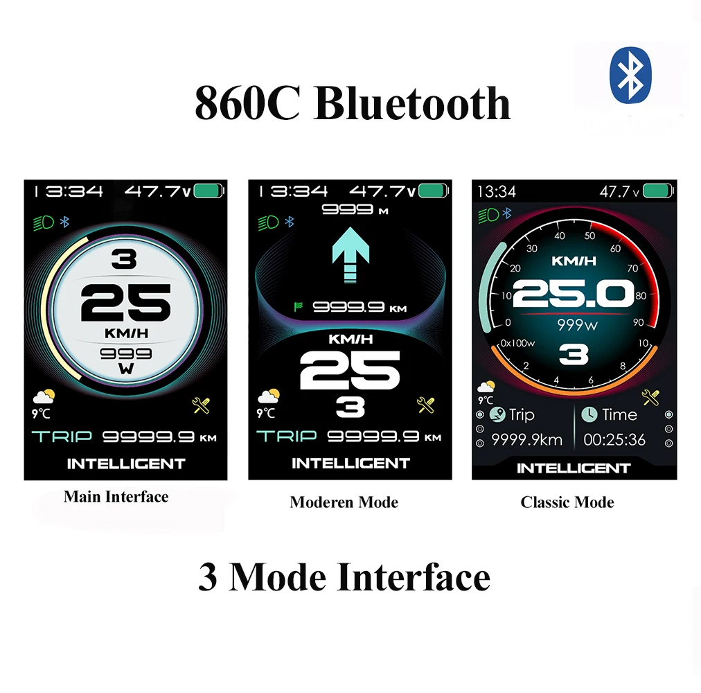 Bafang LCD Color Display Instrument 36V 48V 52V P860C 860C P850C 600C C965 DPC18 BF-UART Killswitch Bluetooth 750W Motor E-bike image 15