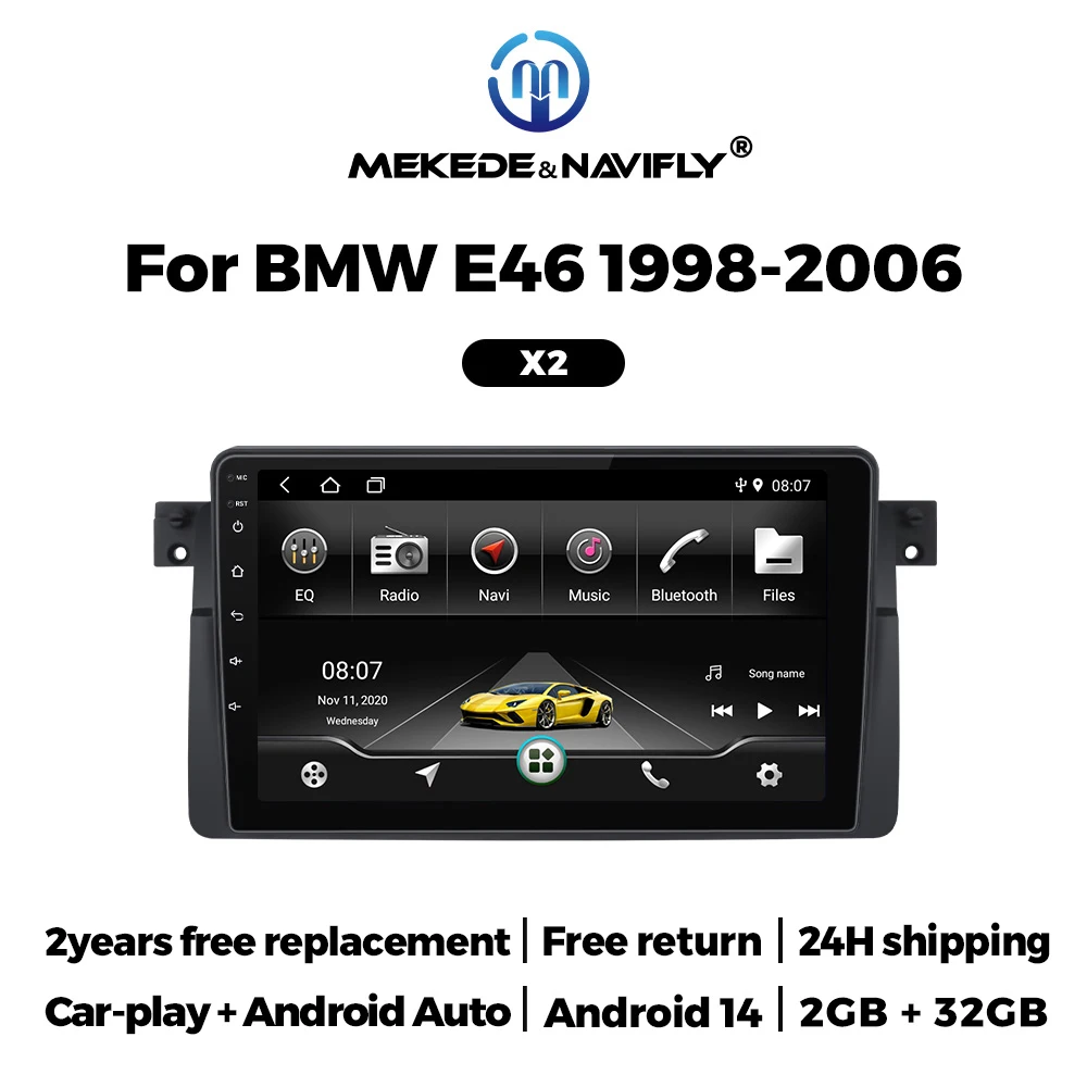 

Car Intelligent Multimedia System For BMW E46 M3 318/320/325/330/335 Android 14 Car Radio Stereo CarPlay Auto Navigation GPS BT