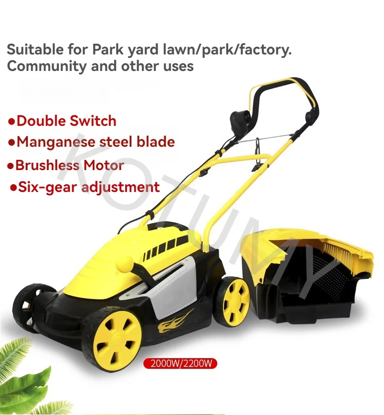 2500W High-Power Weeder Machine 2800rpm 6 Speed Electric Lawn Mower Hand Push Grass Cutting Tool Lawn Mower  220V