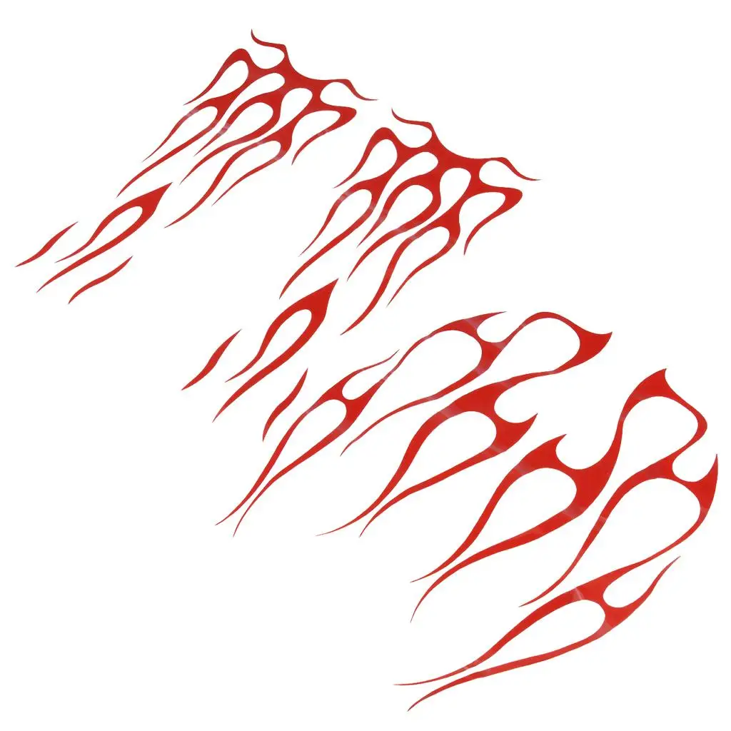 

Red PVC Motorcycle Flame Decal Set Gas Fuel Tank Protector Fender Stickers for Motorbike Custom Decor Accessories