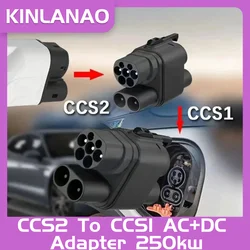 KINLANAO CCS2 to CCS1 Adapter AC and DC charging EV Charger Connector for Electric Car