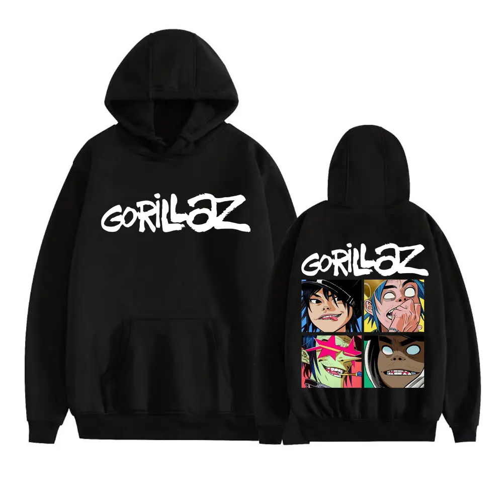 

Рок-группа Gorillaz, винтажные толстовки с героями мультфильмов для мужчин и женщин, модная готическая толстовка большого размера, осенне-зимние повседневные толстовки, уличная одежда