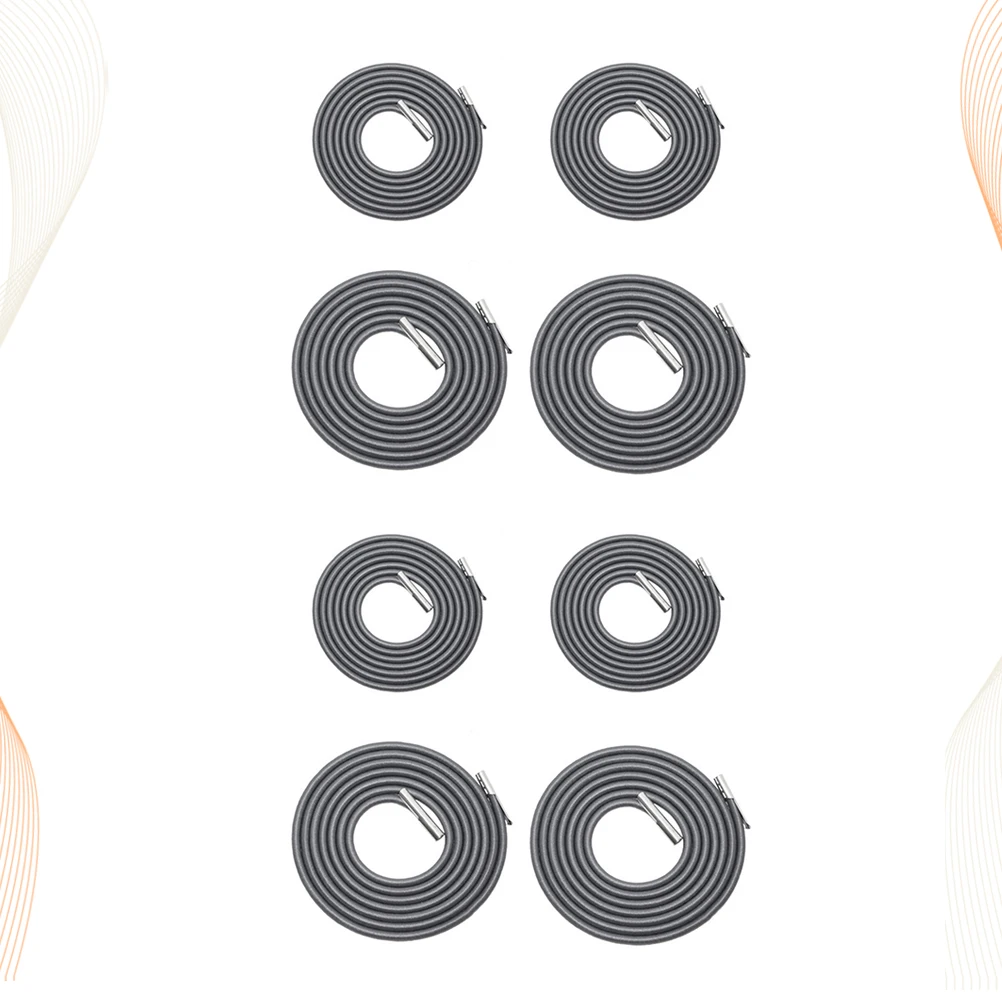 

8 Pcs Bungee Cords with Hooks Rope Tie Accessories Chaise for Longue Dark Grey Rubber