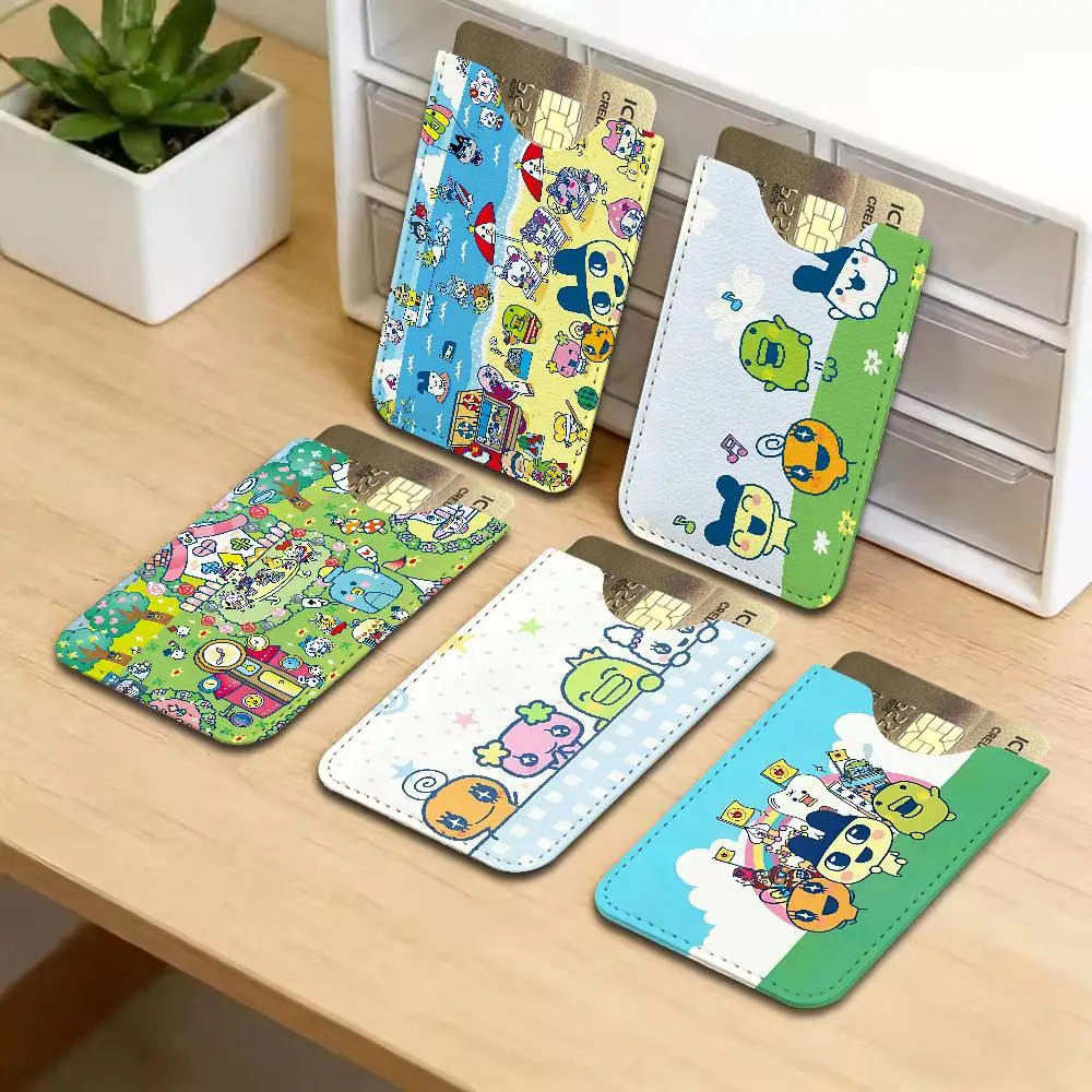 Classic T-Tamagotchi Light and thin mini bag small and portable bus card protective leather case for men and women
