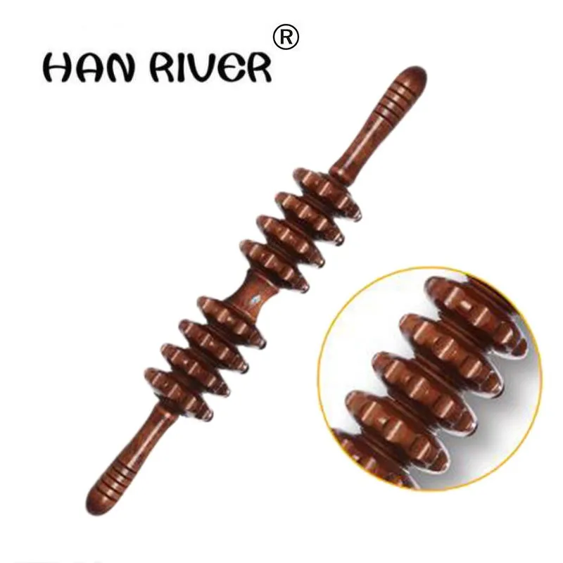 High density cracks 14 rounds thick yoga meridian rods full-body massage stick wheel pounded his waist back massage neck leg woo
