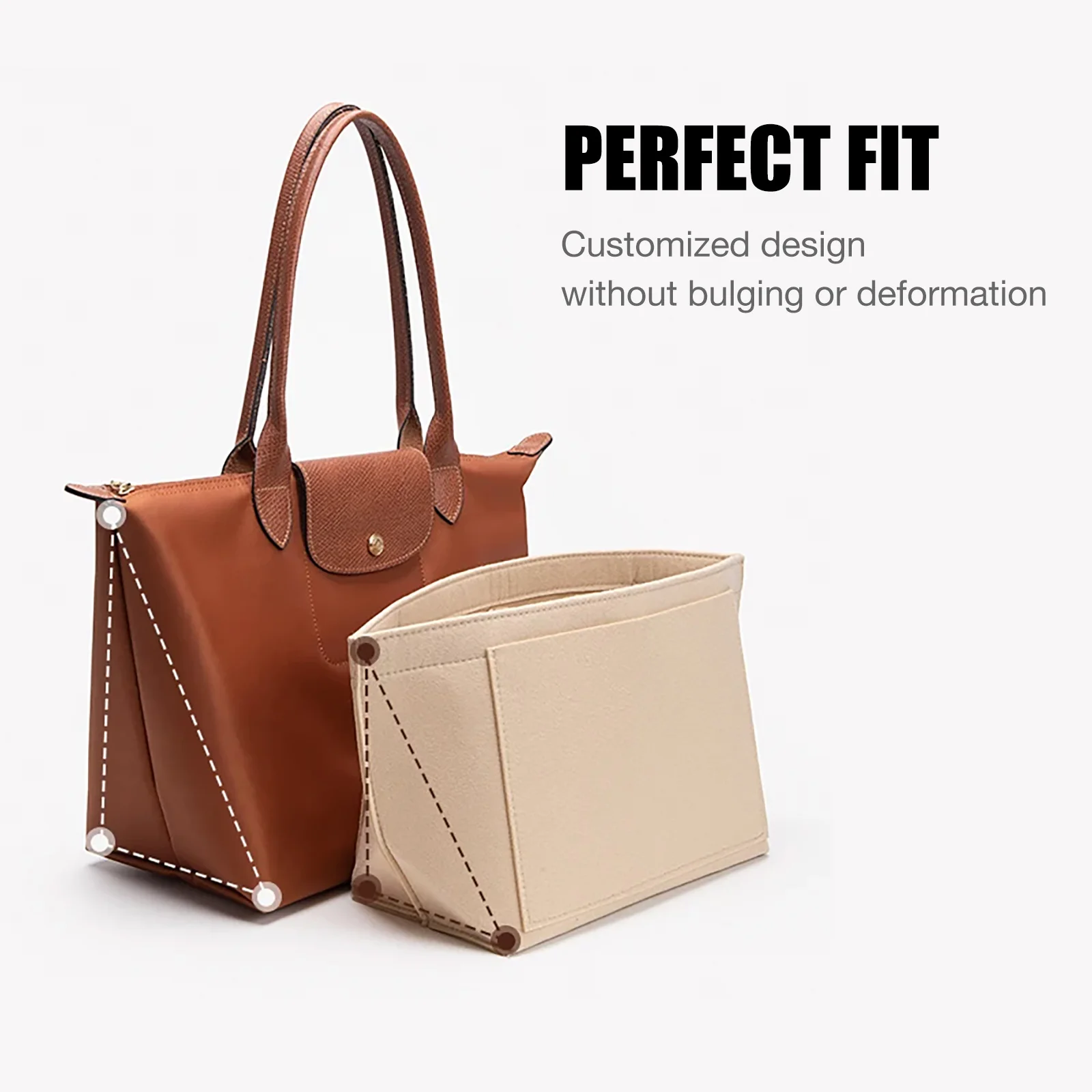 Make Up Organizer Felt Insert Bag for Women Handbag Travel Inner Purse Portable Cosmetic Bags Fit Various Brand Bags