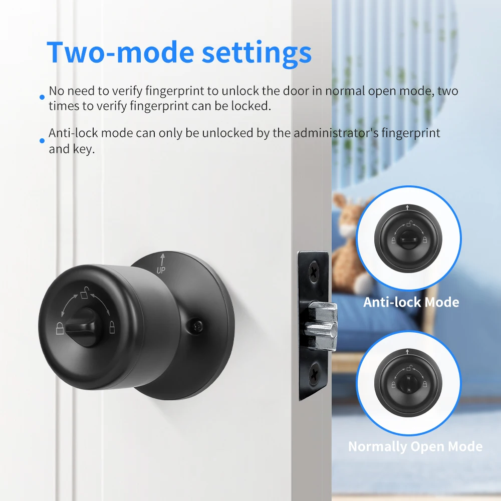 YFK Tuya Smart Door Lock Fingerprint Unlocking Electronic Lock Built-in Battery Dual-Mode Settings For Home Apartment or Gateway view 2