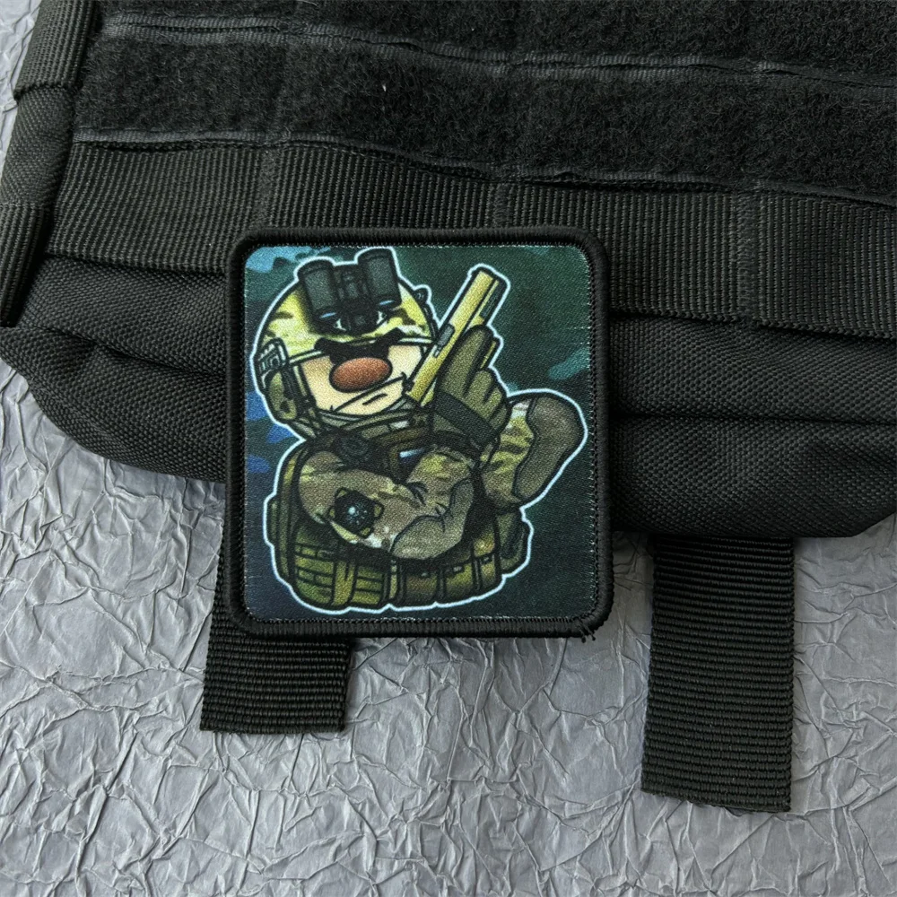 Master with Gun Military Patch Sticker on Clothes Tactical Equipment Hook and Loop Patches Backpack