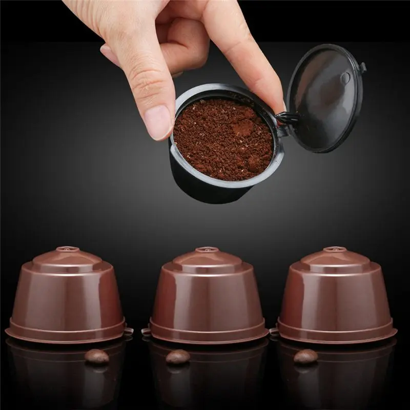 AEE4-6-Piece Set For Coffee Machine With Refillable Coffee Capsule, Spoon And Cleaning Brush, High Quality Filter.