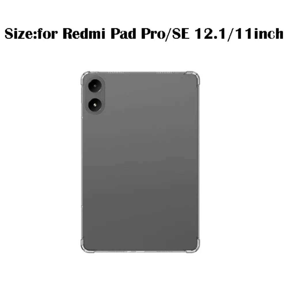 12.1/11 inch Tablet Case for Redmi Pad Pro/Redmi Pad SE Transparent 4 Airbags TPU Protective Cover Shockproof Protective Shell