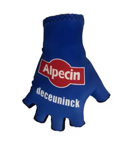 2024 Alpecin Deceuninck 팀 블루 스포츠 하프 핑거 사이클링 저지 장갑, MTB 도로 산악 자전거 자전거 젤 장갑, 한 쌍
