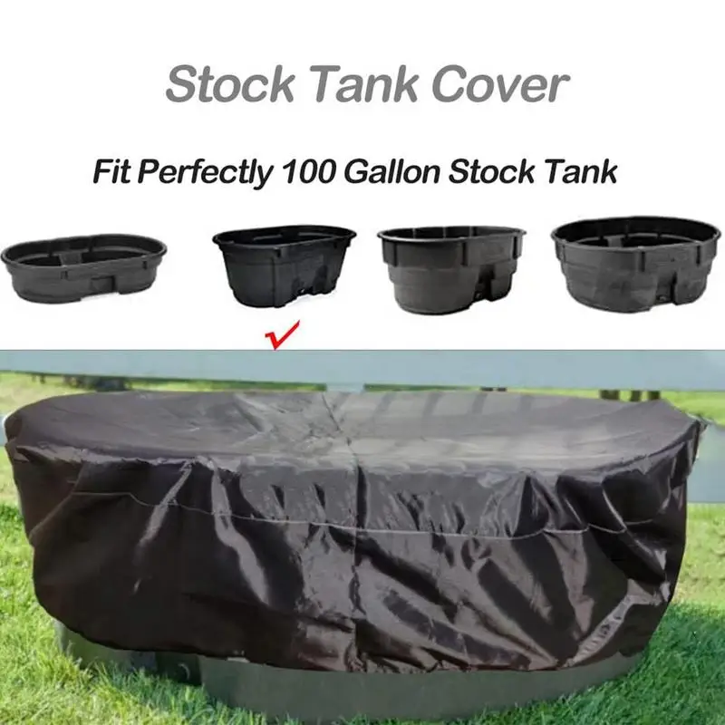 Tank Protective Cover Container For Above Ground Tank Cover Protection PU Coating Drawstring Oval Stock Tank Cover For Outdoor