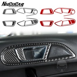 For Ford Fiesta 2011-2019 Carbon Fiber Door handle Panel Trim Cover set Car Interior Accessories Decorative Stickers