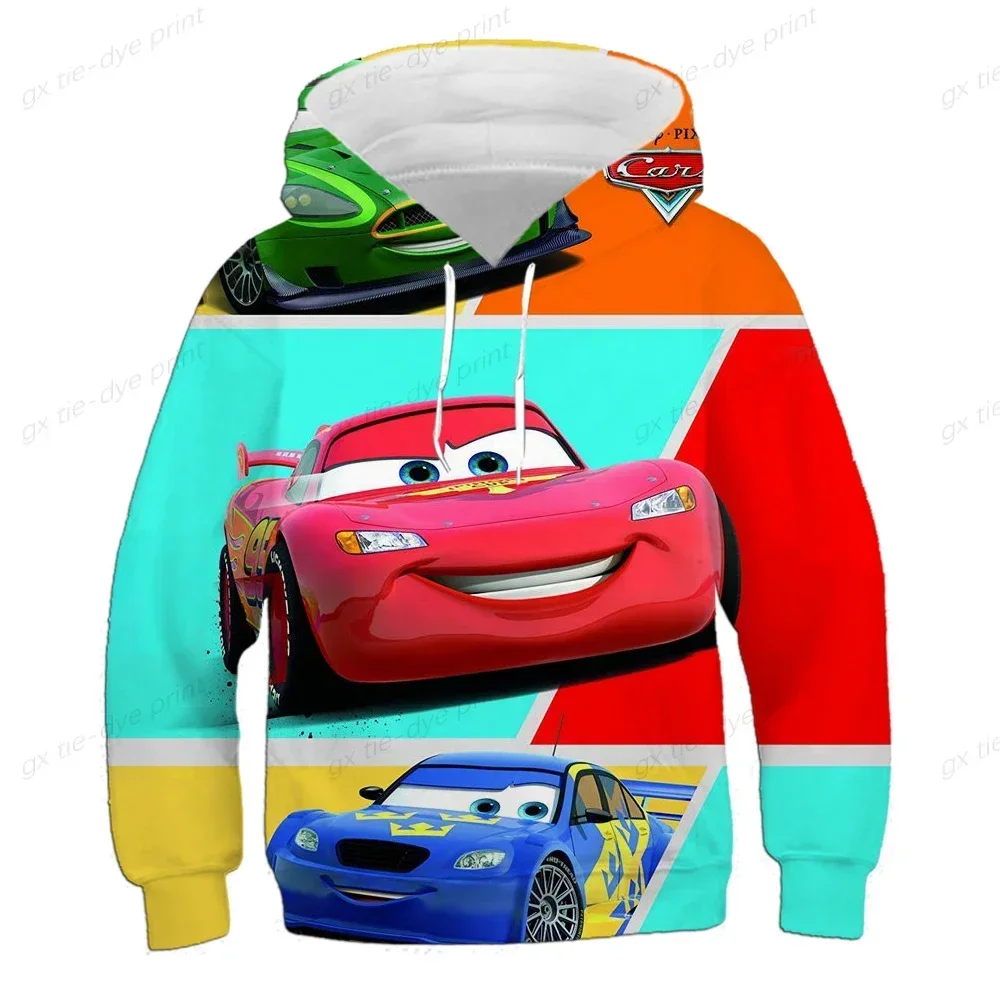 Pixar Cars felpa con cappuccio bambini Cartoon Lightning McQueen bambini maglietta a maniche lunghe vestiti per neonati felpe con cappuccio per