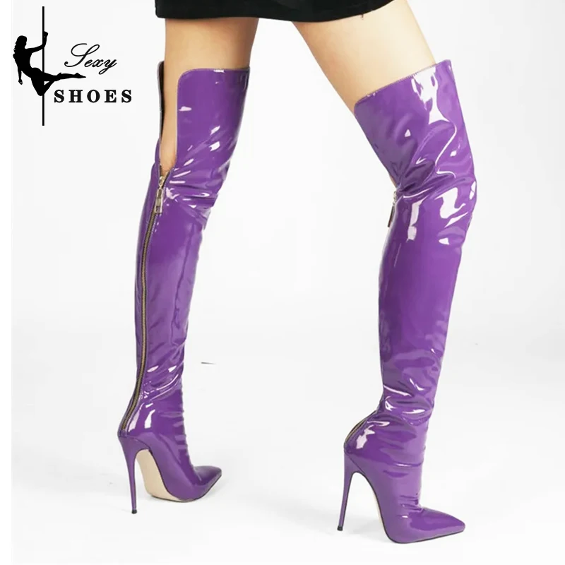 High-quality Beige Over-the-Knee Boots Women Sexy Stiletto High Heels Strippers Ladies Shoes Pole Dancing Long Botas De Mujer