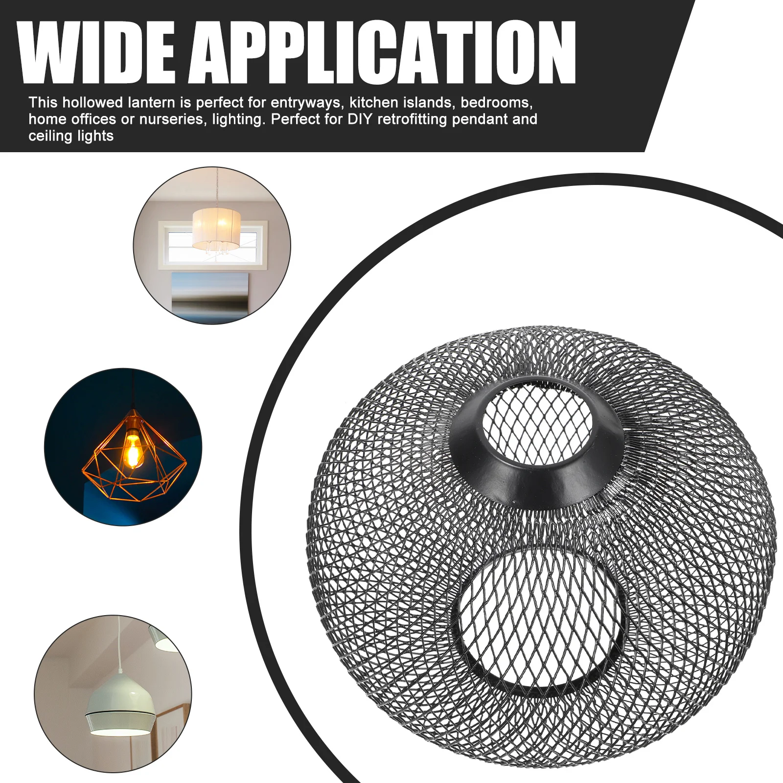 

Pendant Light Shade Iron Hollowed Lamp Bulb Cover Decorative Farmhouse Lighting Accessories Soft Light Entryways Kitchen