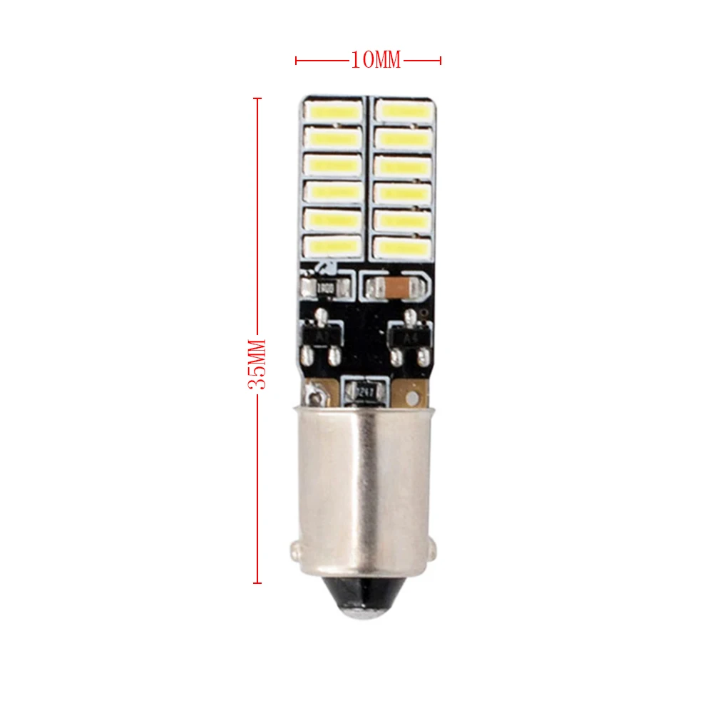 2pcs No Error No Polarity Ba9s T4W 64111 Led Lamp  4014 SMD 12V Car Instrument Parking Marker LED Lights Bulb White Canbus