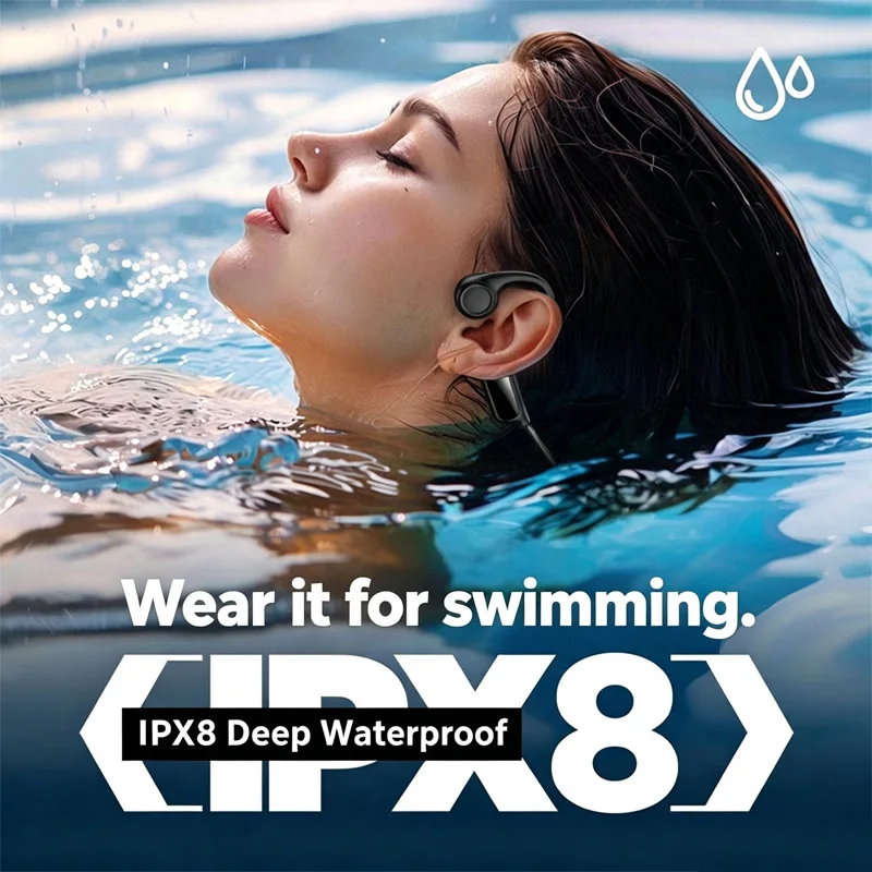 Słuchawki sportowe Lenovo z przewodnictwem kostnym, wodoodporne IPX8, do pływania, jazdy na rowerze, biegania, z pamięcią 8 GB, słuchawki Bluetooth — zdjęcie produktu 2