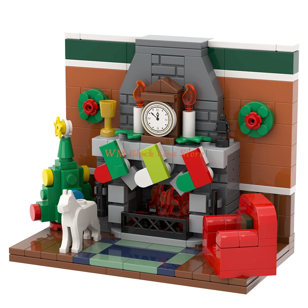 قوالب بناء شجرة عيد الميلاد للأطفال ، ألعاب الطوب ، سانتا كلوز ، إكليل الثلج ، الأيايل ، القطار ، الجرس ، حلبة التزلج ، متوافقة ، هدايا الأصدقاء #5