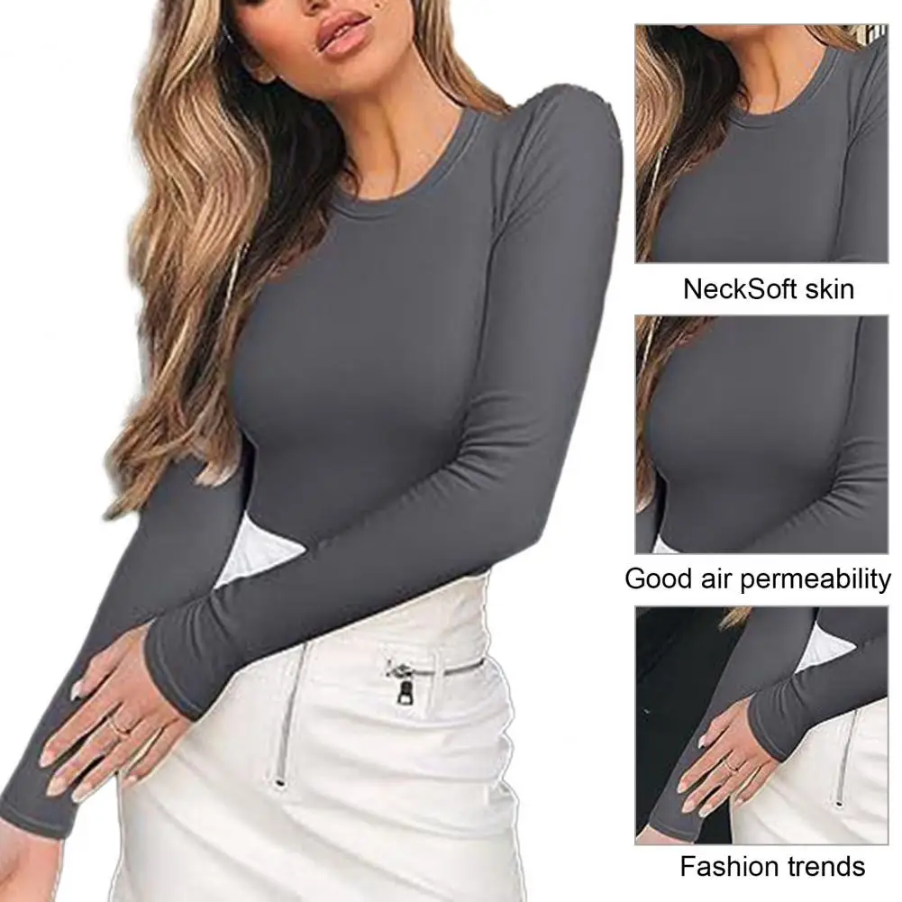 Soft to Touch Women Base Layer Shirt Stylish Women's Long Sleeve Tops Soft Slim Fit Tee Shirts for Autumn/winter for Women