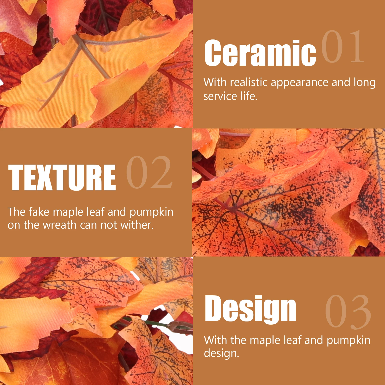 

1pc Simulated Maple Leaf Wreath Fine Workmanship Free Diy Decorative Garland Kids Friendly Door Hanging Pendant For
