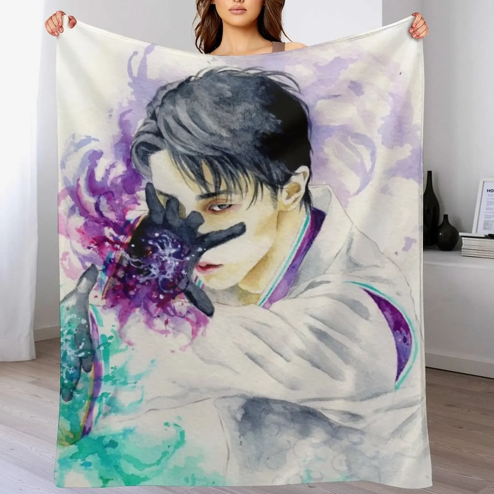 Yuzuru Hanyu - Seimei Throw Blanket Bed Furrys warm winter Blankets