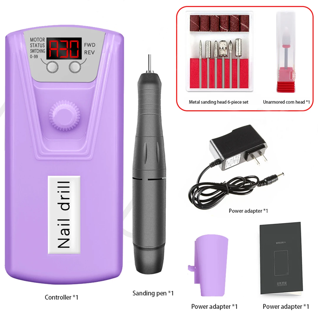 Nail Drill Machine With HD LCD Display Rechargeable Nail Master For Manicure Portable Nail Drill Milling Machine Set