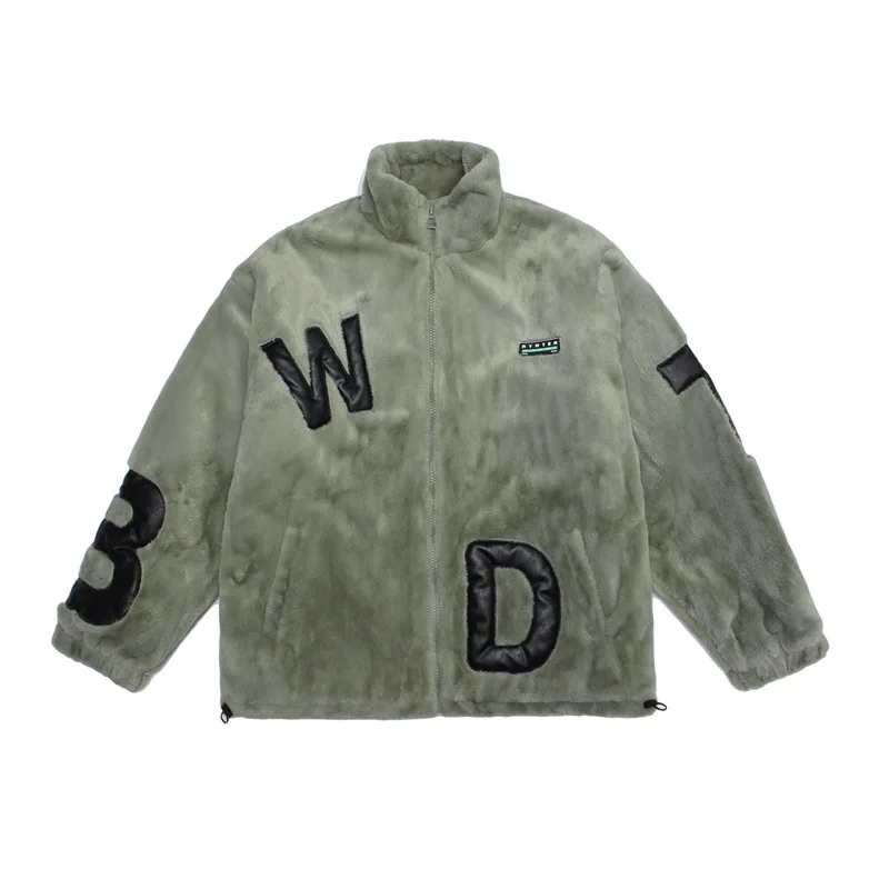 

Мужская куртка из искусственного кроличьего меха с вышивкой в стиле пэчворк, зимние мужские куртки шерпа, мягкие женские термопальто большого размера