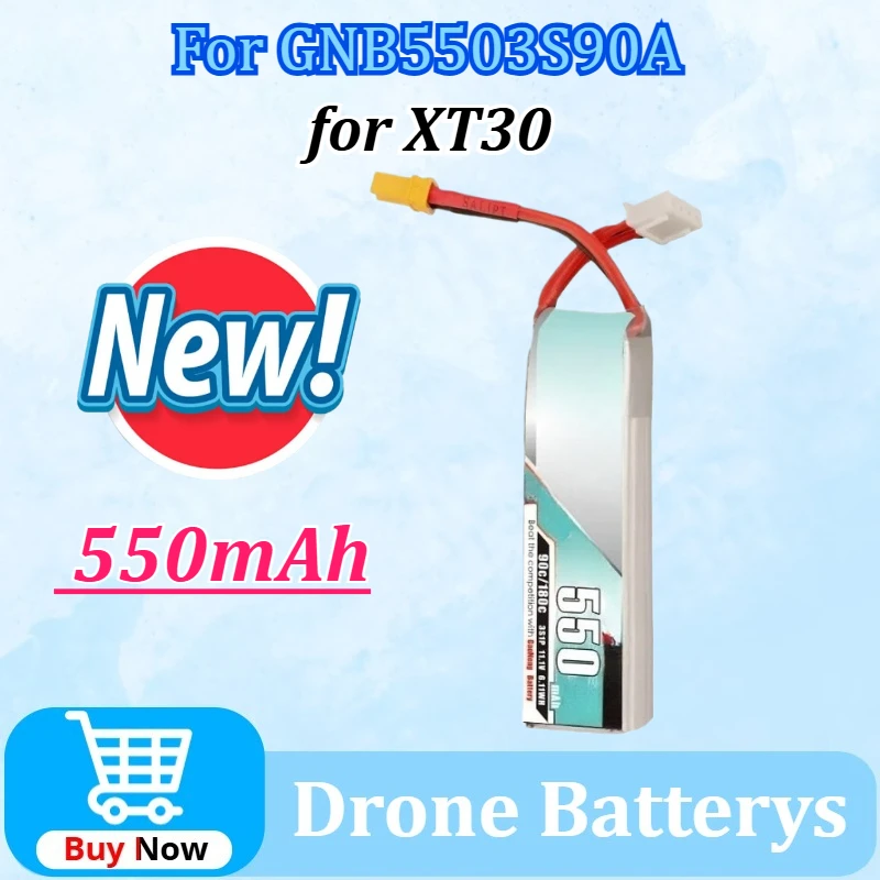 

For GNB 3S 550mAh 90C/180C 11.1V LiPo Battery For Quadcopter Helicopter FPV Drone Parts Rechargeable Battery