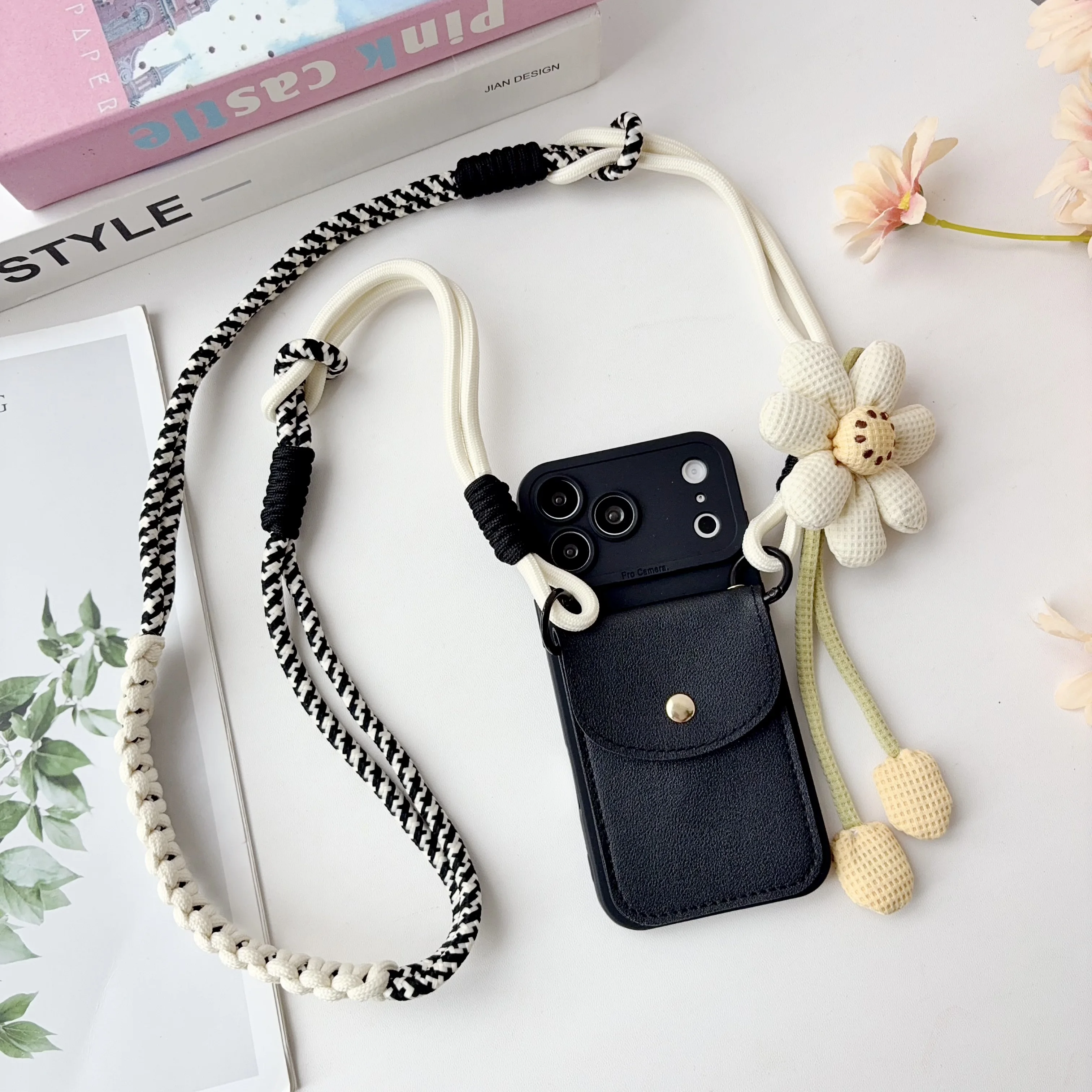 Advanced Hanging Rope Leather Card Phone Case For iPhone 12 11 Pro Max 8 7 6 6s Plus SE 2020 2022 Soft Silicone Protective Cover view 2