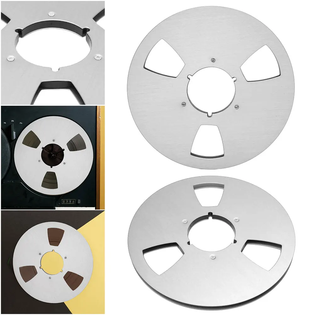 

1/4 10.5 Inch Recording Takeup Reel Aluminum Alloy 3 Holes for Reel To Reel Tape Recorder Replacement Opening Machine Part