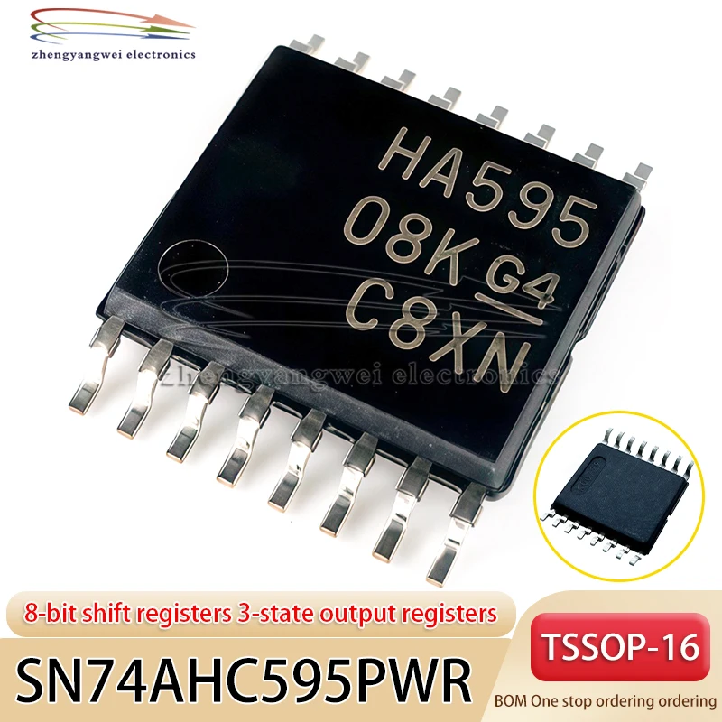 10PCS SN74AHC595PWR code HA595 TSSOP-16 SN74AHC595P 8-bit shift register 3-state output register