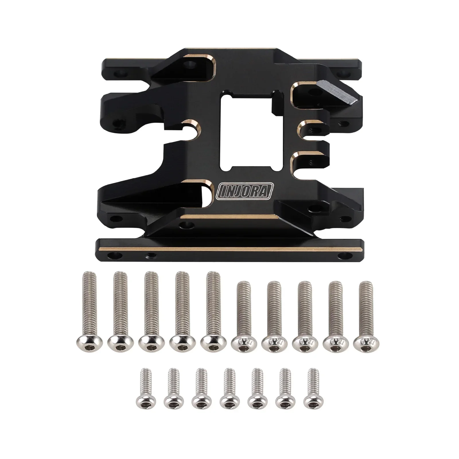 INJORA Messing Skid Plate Transmissie Mount voor 1/18 RC Crawler TRX4M Upgrade Onderdelen 4M-67